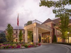 Courtyard at Jamestown Assisted Living community entrance