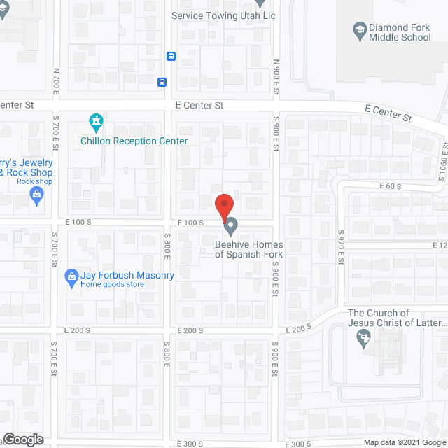 Map of the neighborhood around Beehive Homes of Spanish Fork