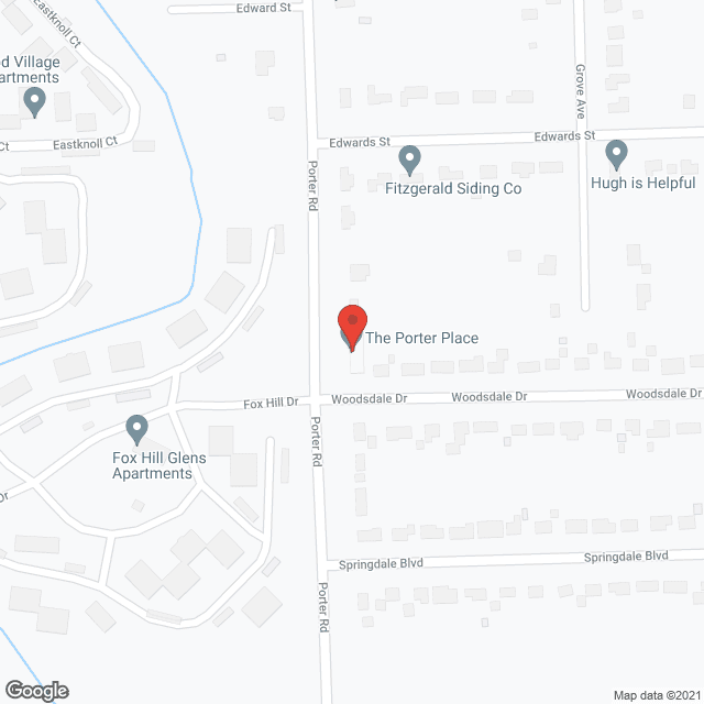 Map of the neighborhood around Porter Place
