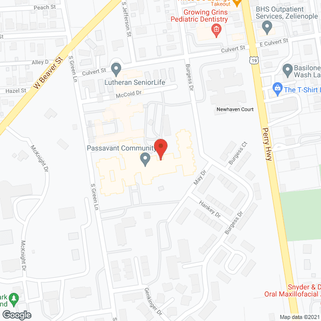 Map of the neighborhood around Lutheran Senior Life Passavant Community