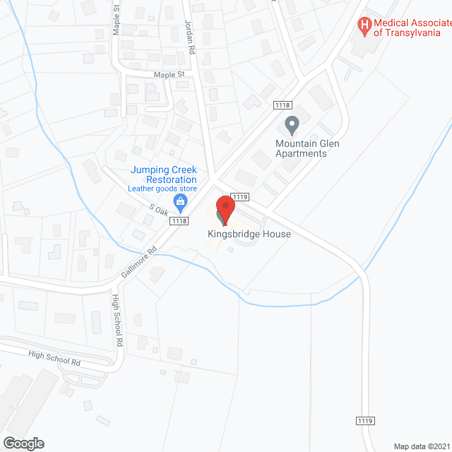 Map of the neighborhood around Kingsbridge House Wp-Brevard Health