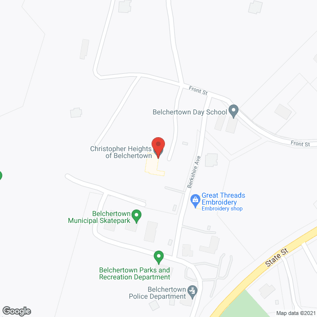 Map of the neighborhood around Christopher Heights Of Belchertown