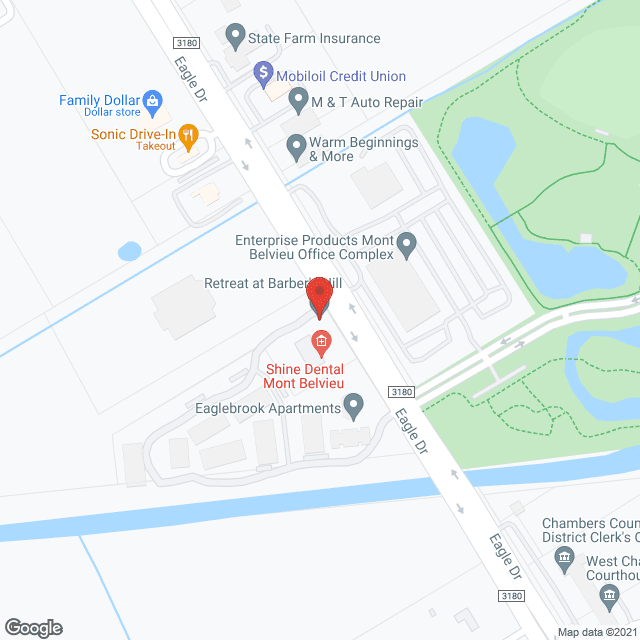 Map of the neighborhood around The Retreat at Barber's Hill