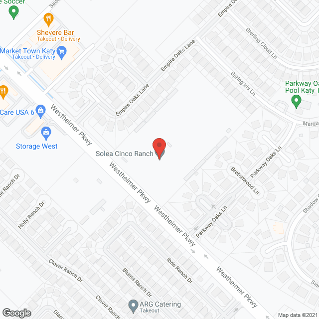 Map of the neighborhood around Solea Cinco Ranch