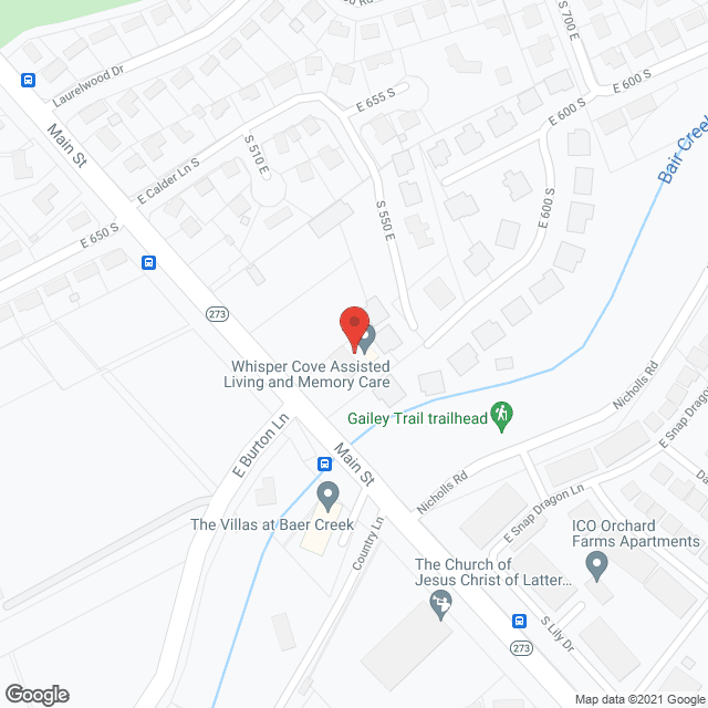 Map of the neighborhood around Whisper Cove Assisted Living Center