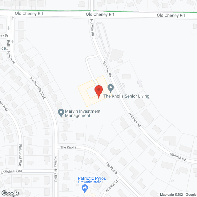 Map of the neighborhood around The Knolls