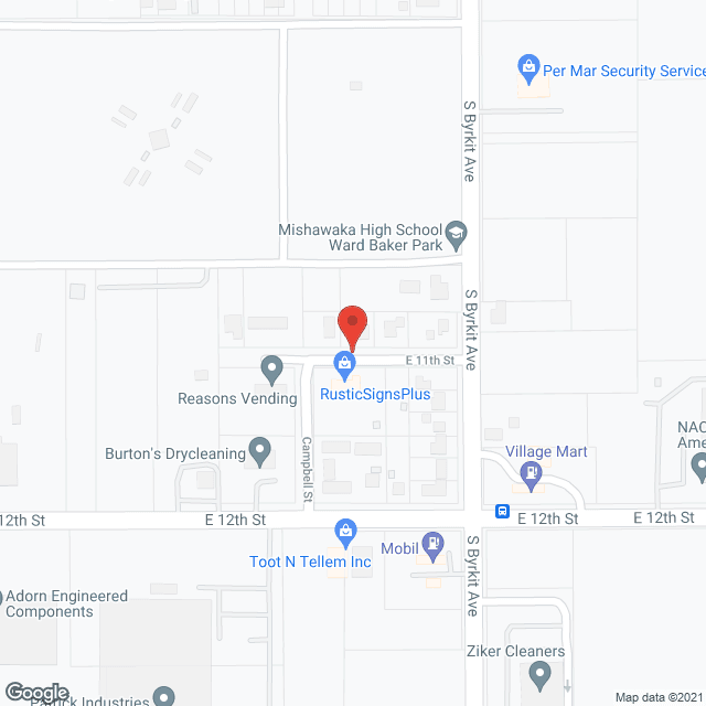 Map of the neighborhood around Primrose of Mishiwaka