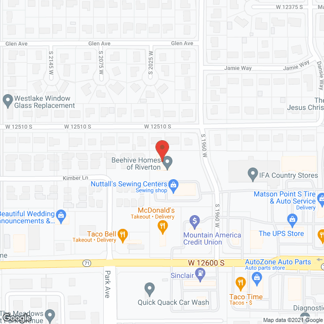 Map of the neighborhood around Beehive Homes of Riverton