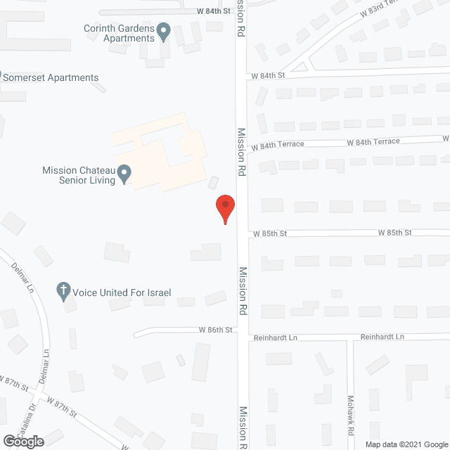 Map of the neighborhood around Mission Chateau Senior Living Community