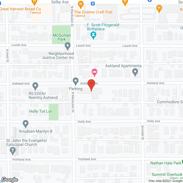 Map of the neighborhood around The Willows of Ramsey Hill