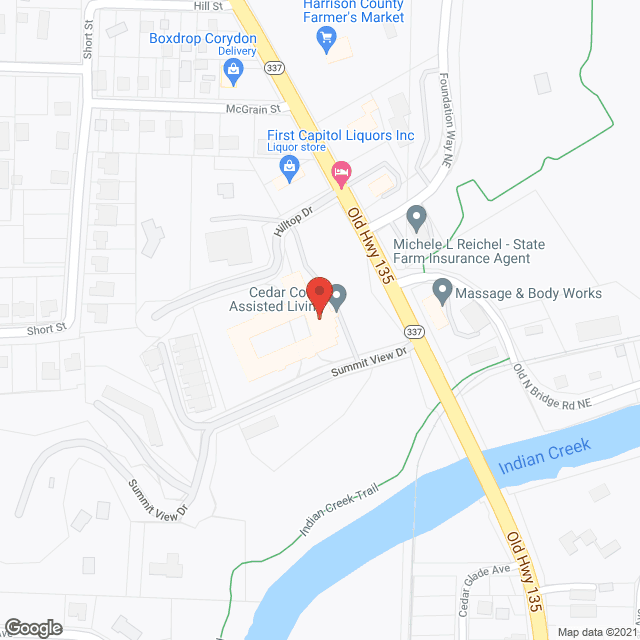 Map of the neighborhood around Cedar Court
