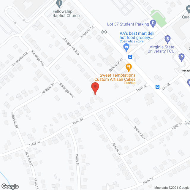 Map of the neighborhood around Totty Place
