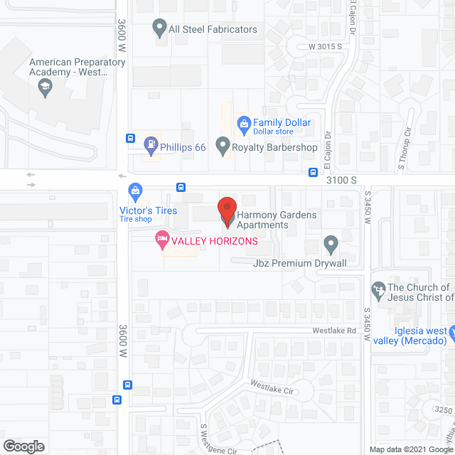 Map of the neighborhood around Harmony Gardens