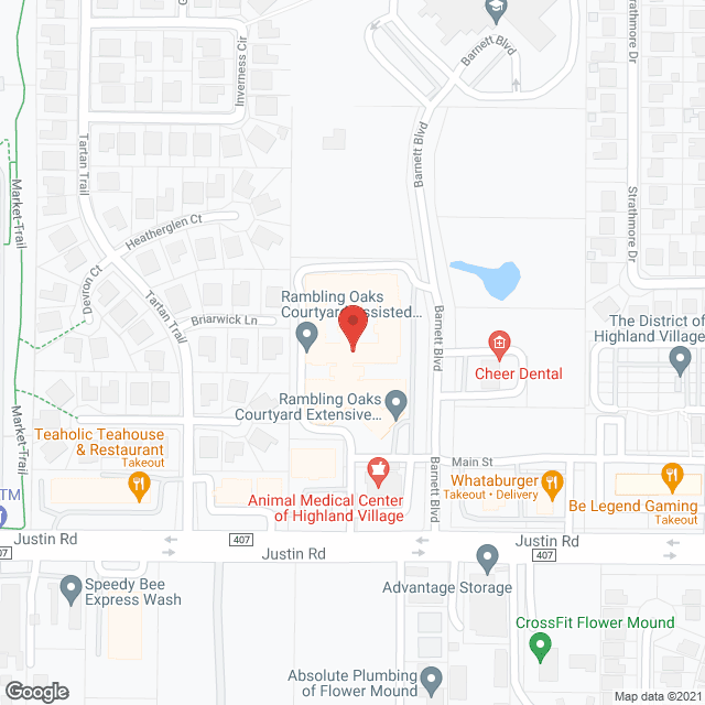 Map of the neighborhood around Rambling Oaks Courtyard Assisted Living