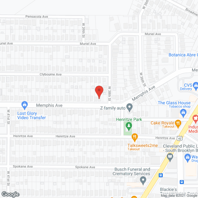 Map of the neighborhood around The Memphis Family Home