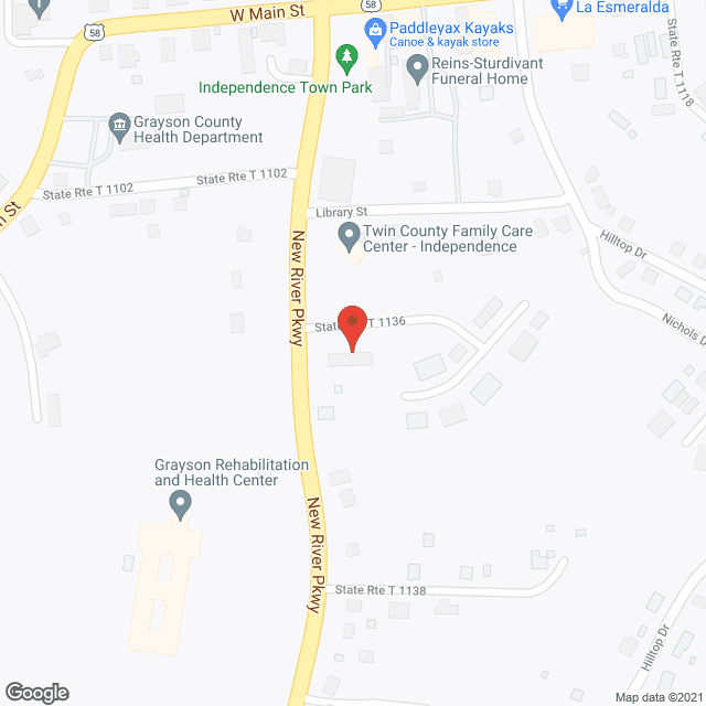 Map of the neighborhood around Grayson House