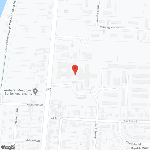 Map of the neighborhood around Amherst Meadows