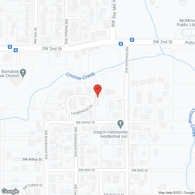 Map of the neighborhood around Arthur House