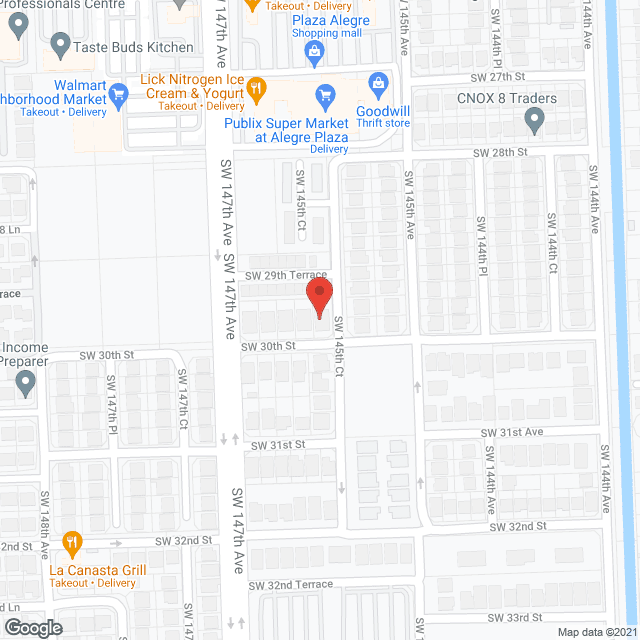 Map of the neighborhood around Maria Adult Care III