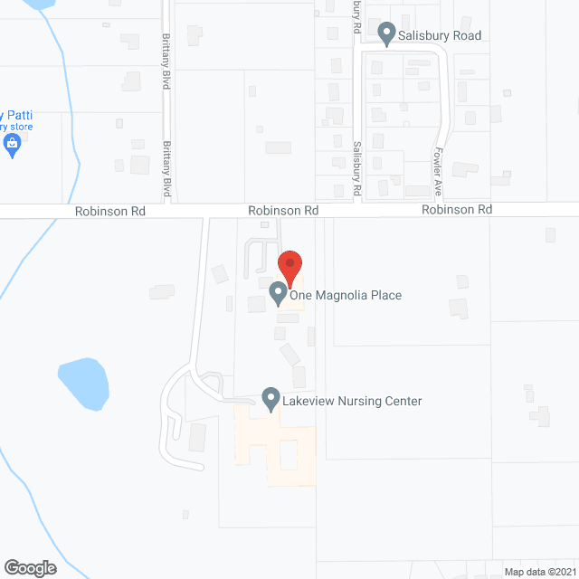 Map of the neighborhood around One Magnolia Place Assisted Living Facility