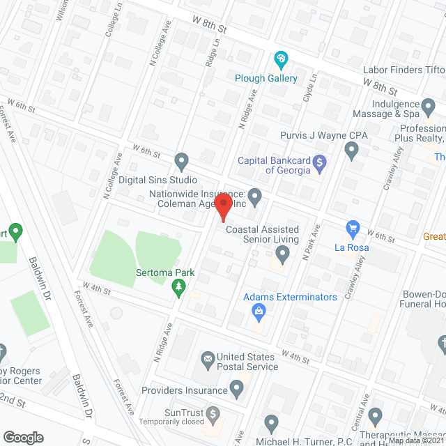 Map of the neighborhood around Southern Oaks Personal Care Home