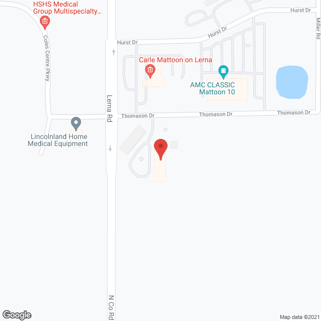 Map of the neighborhood around Life's Journey Senior Living - Mattoon