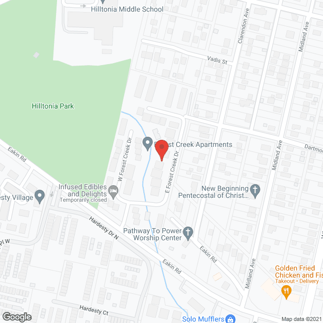 Map of the neighborhood around Forest Creek