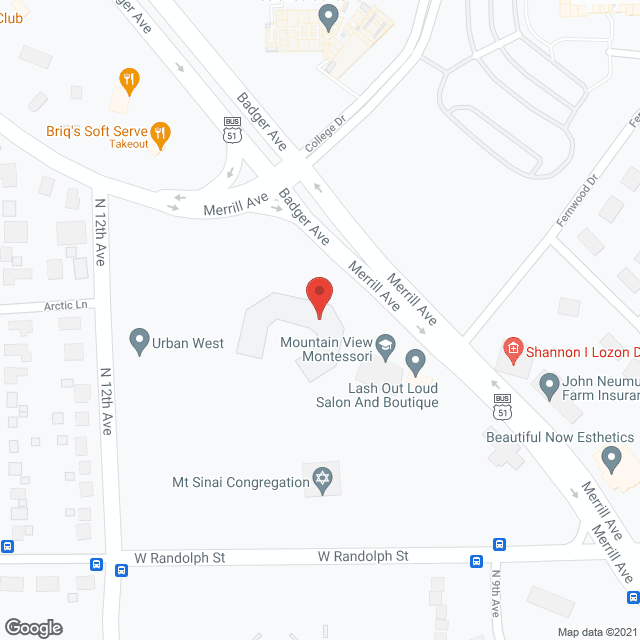 Map of the neighborhood around Village Cooperative at Wausau