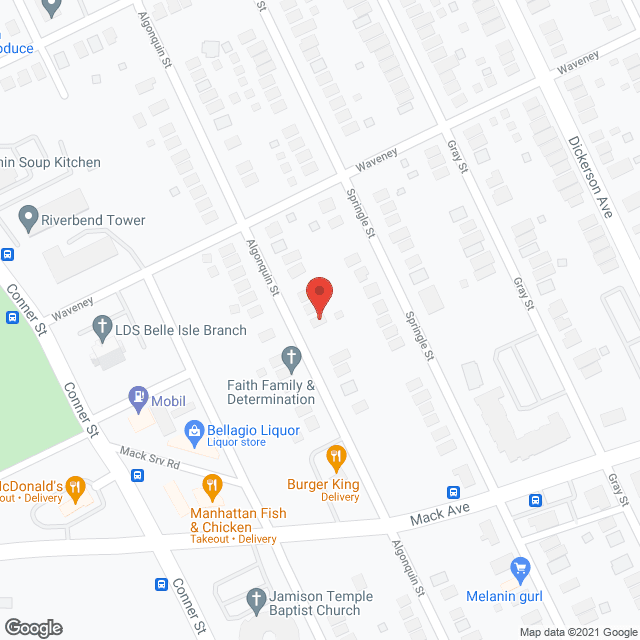Map of the neighborhood around Faith Family and Determination 2