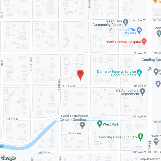 Map of the neighborhood around Safe Haven Home of Gooding