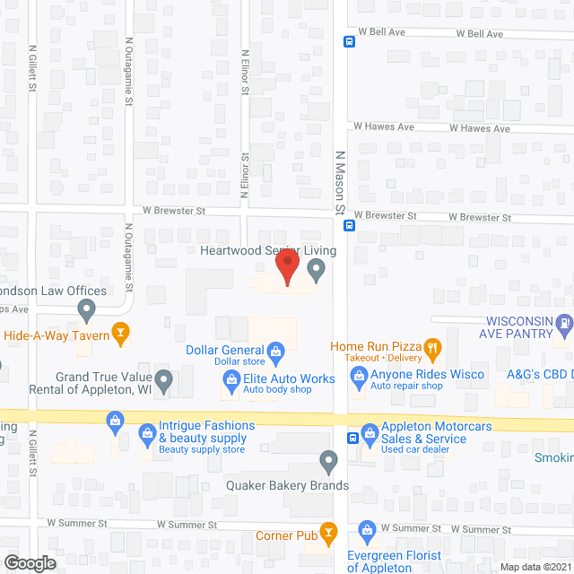 Map of the neighborhood around Heartwood Homes Senior Living
