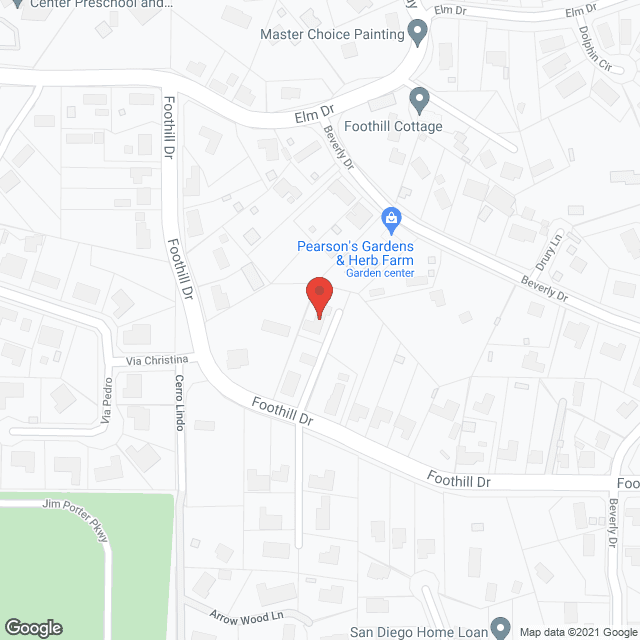 Map of the neighborhood around Foothill Cottage