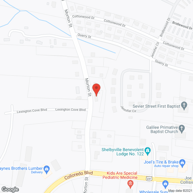 Map of the neighborhood around Candlelite One