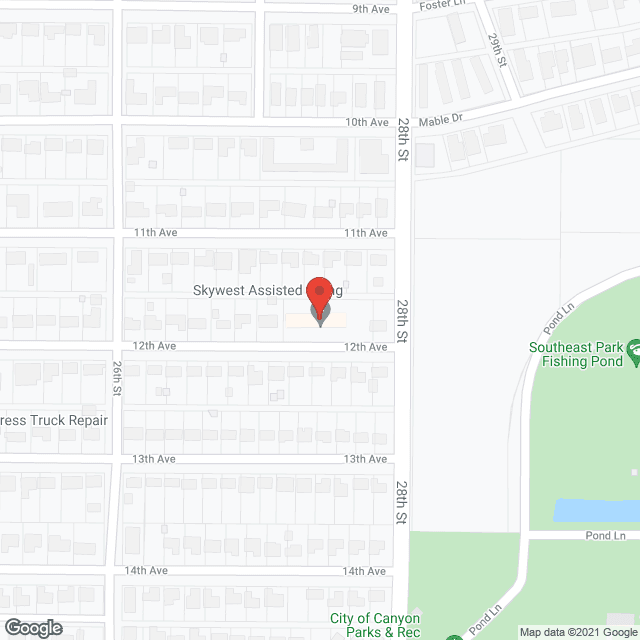 Map of the neighborhood around Skywest Retirement and Living Center