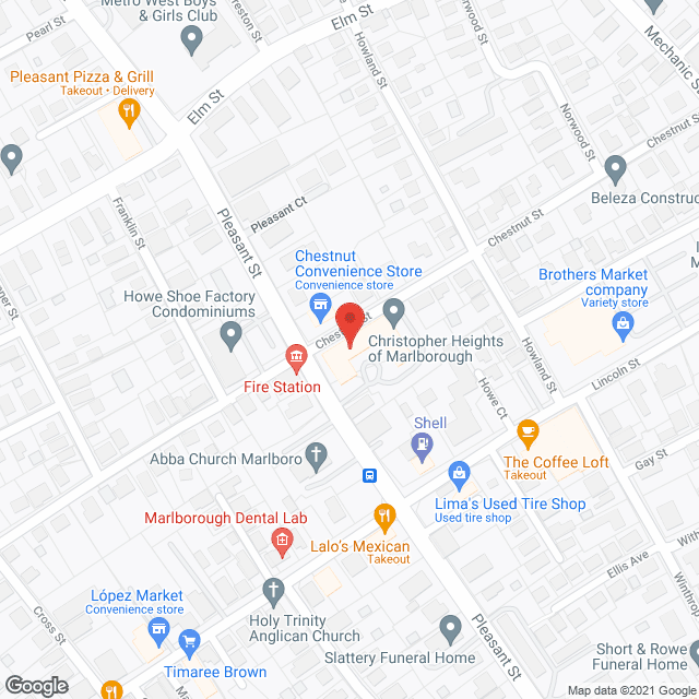 Map of the neighborhood around Christopher Heights of Marlborough