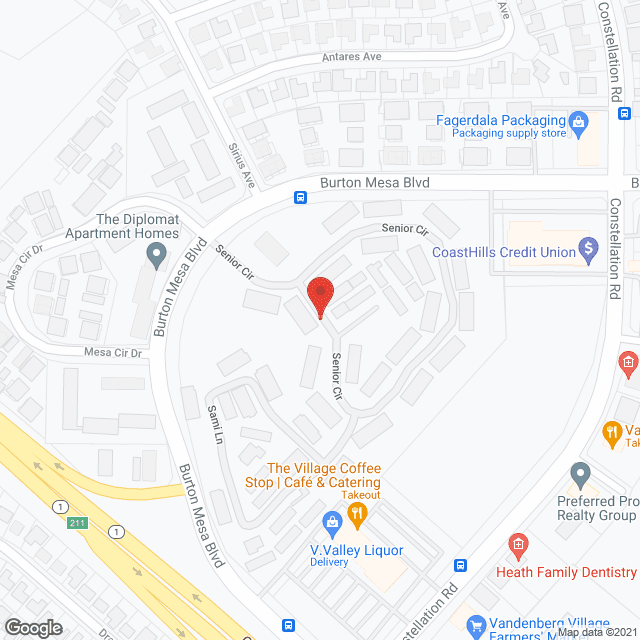 Map of the neighborhood around Heritage Oaks Villas Retirement Community