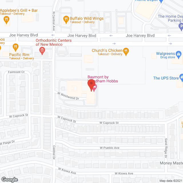 Map of the neighborhood around Copper Springs Senior Living Community