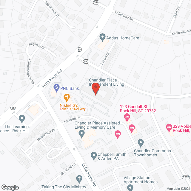 Map of the neighborhood around Chandler Place Independent Living
