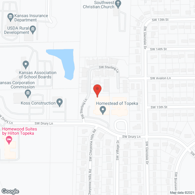 Map of the neighborhood around The Homestead Of Topeka