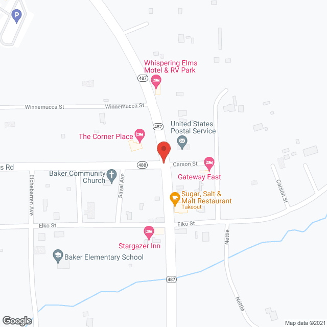 Map of the neighborhood around Vista Village of Baker
