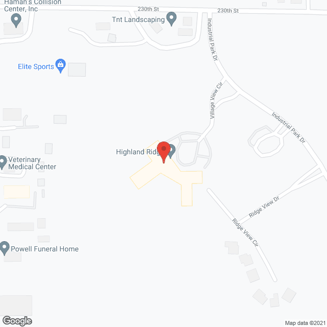 Map of the neighborhood around Highland Ridge