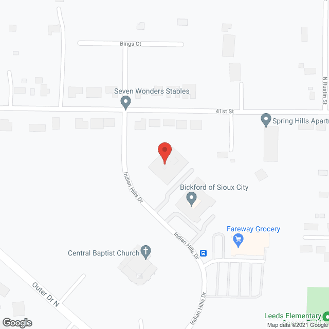 Map of the neighborhood around Bickford Cottage at Sioux City II