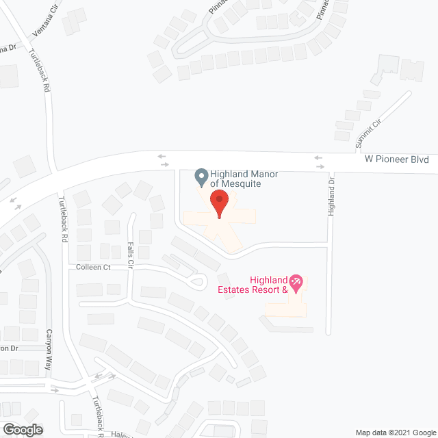 Map of the neighborhood around Highland Manor