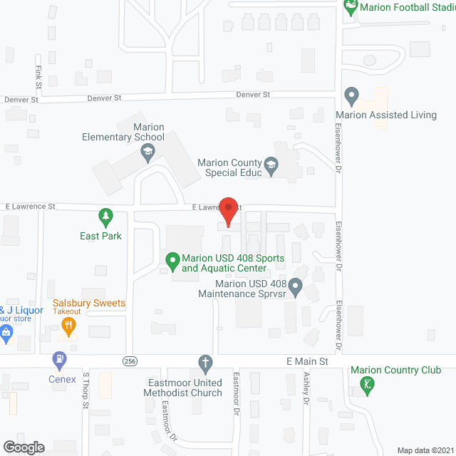 Map of the neighborhood around Hilltop Manor
