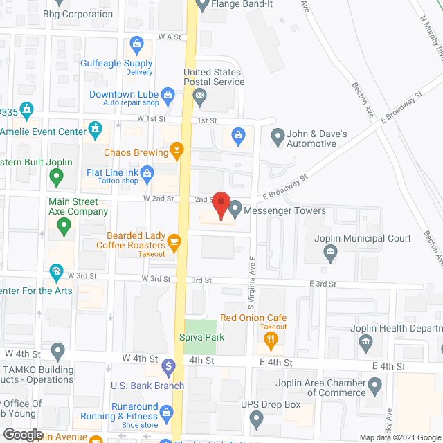 Map of the neighborhood around Messenger Towers