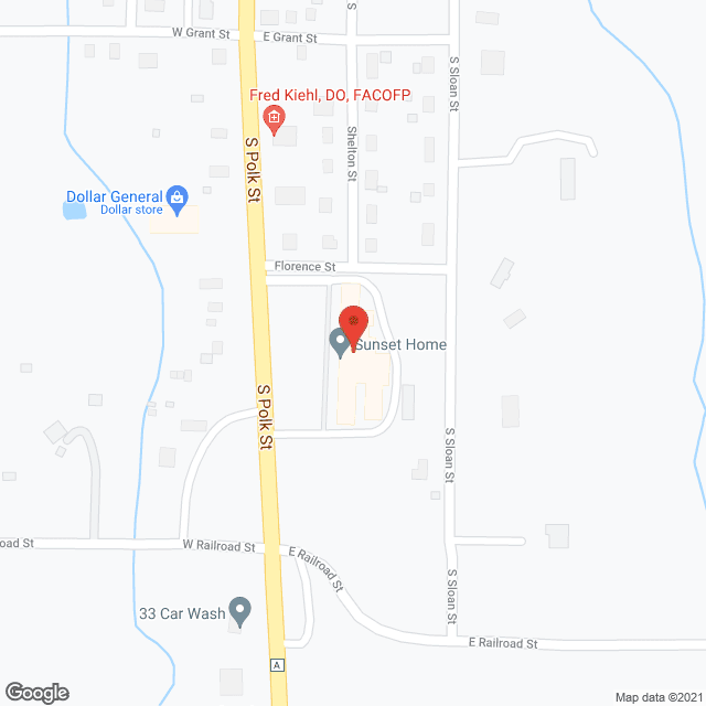 Map of the neighborhood around Sunset Home