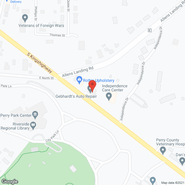 Map of the neighborhood around Independence Court and Independence Village