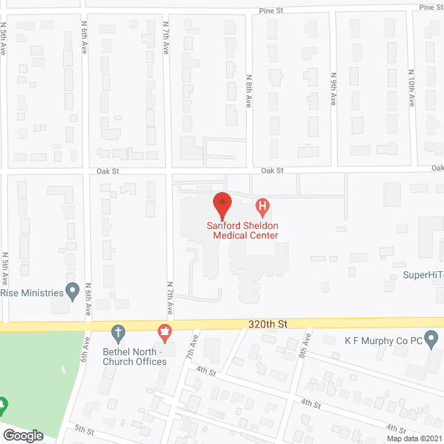 Map of the neighborhood around Oak Park Care Ctr