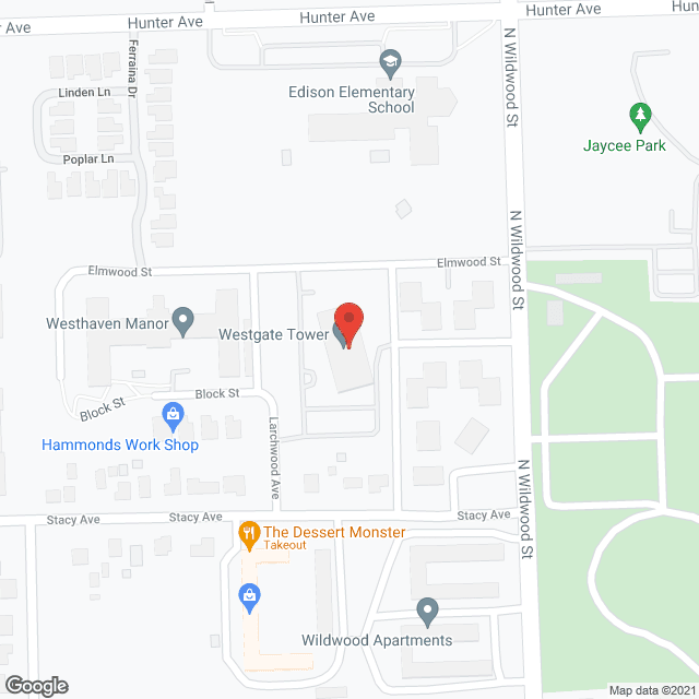 Map of the neighborhood around Westgate Tower