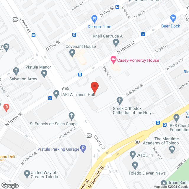 Map of the neighborhood around Madonna Homes